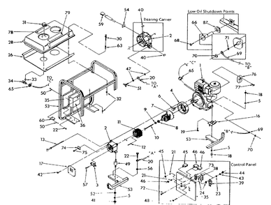 Generator Replacement Parts (10/95) Diagram and Parts List for 9578-1-3W795B  Briggs and Stratton Generator